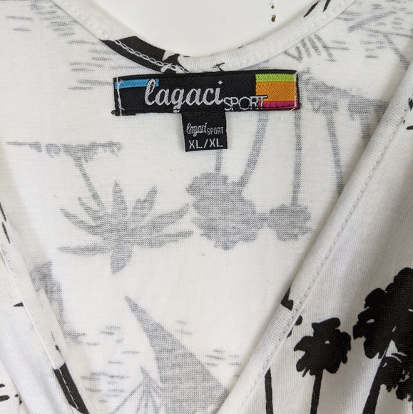 NWT Lagaci Sport tropical print fringe tank top - Picture 5 of 5